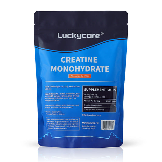 Luckycare Unflavored Micronized Creatine Monohydrate Powder 5000mg Per Serving, Support Muscles, Cellular Energy Supplement Springtok