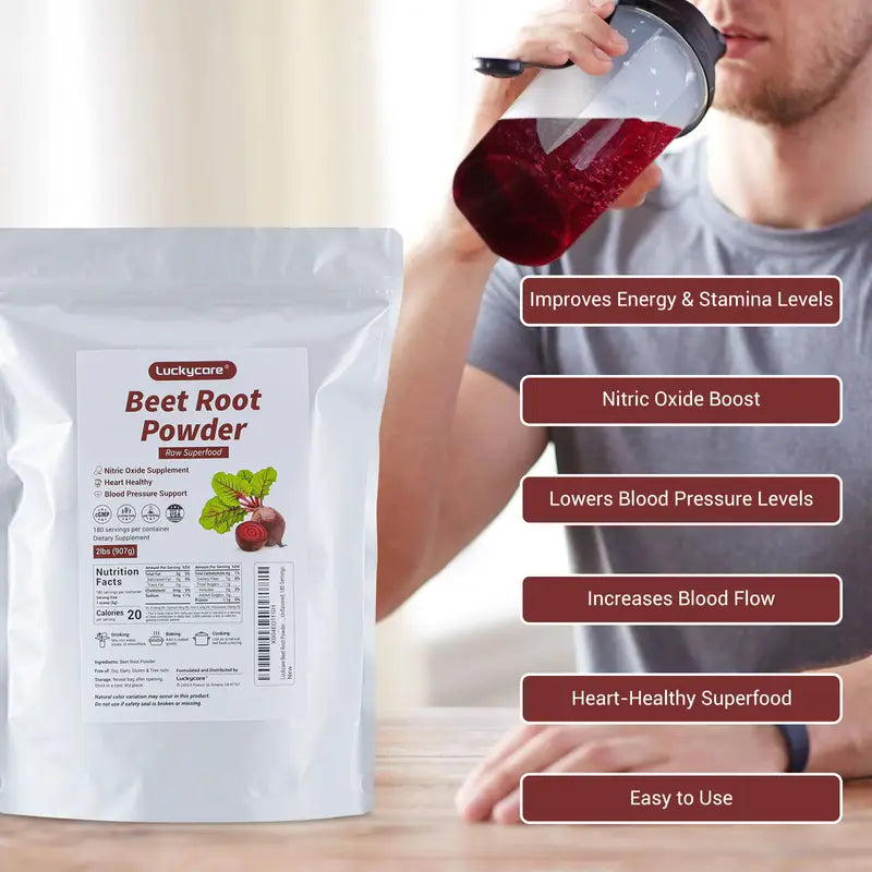 Beet Root Powder, Organic Beetroot Supplement, Natural Beet Powder for Athletic Performance - 8.5 oz Healthcare Dietary Vitamin Edible Fitness